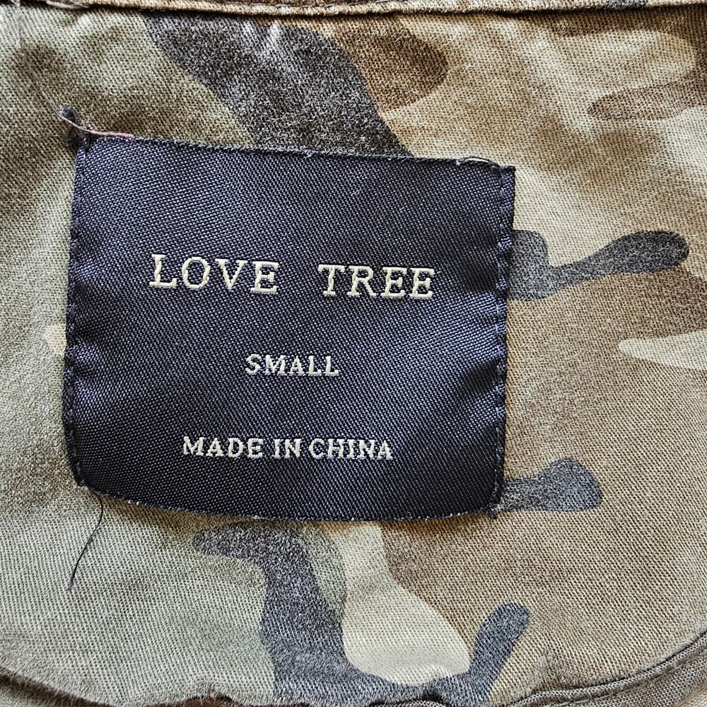 Love Tree S Camo Pattern Military Utility Style Drawstring Jacket - Picture 5 of 6